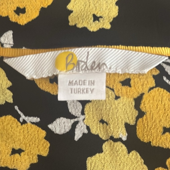 BODEN Jessie Maxi Shirt Dress Yellow Black Floral Size 10 Long Sleeve Party Work - Picture 11 of 11